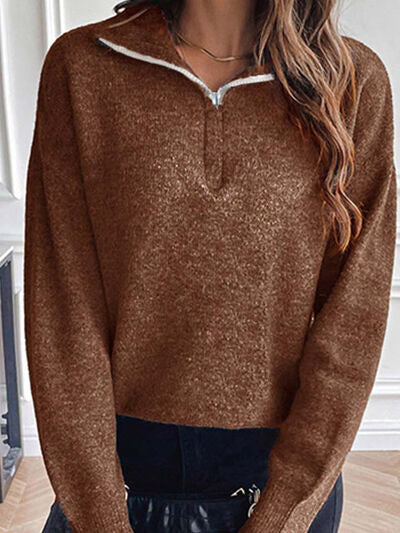 Chic Half-Zip Sweater - 2
