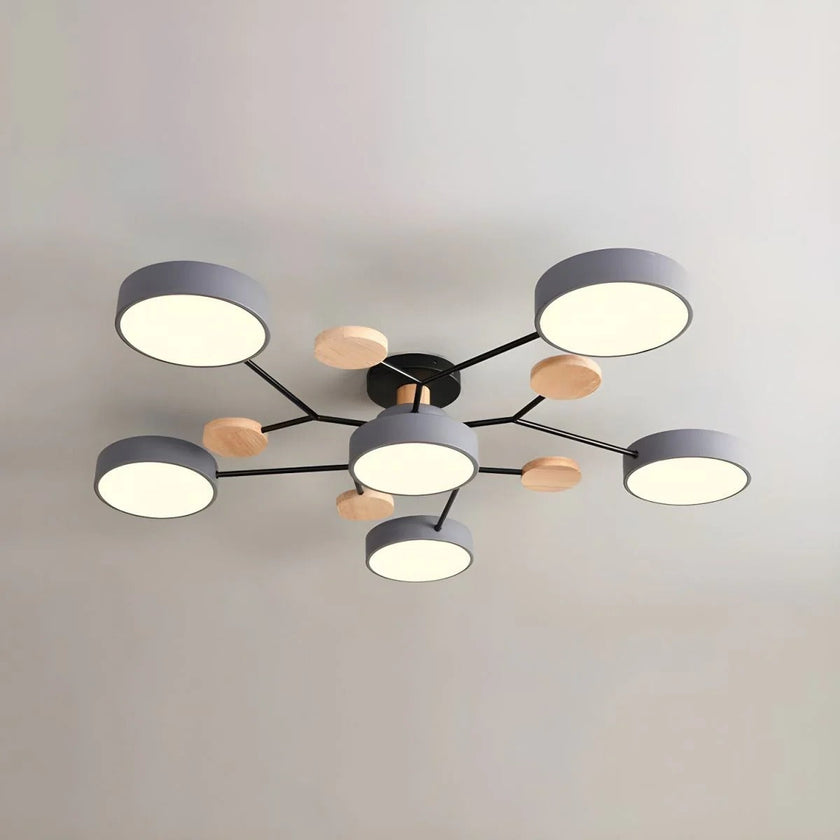Semi-Flush Modern Halo LED Ceiling Light