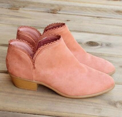 Black Ankle Boots Low Heel - 8