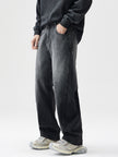 Loose Wide Leg Trousers Black Denim