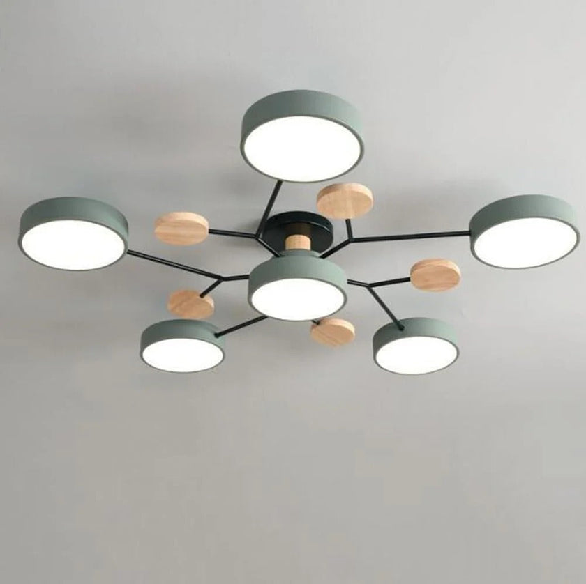 Semi-Flush Modern Halo LED Ceiling Light