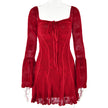 White FJØRNA Sleeve Lace Mini Dress showing intricate lace details and fitted silhouette on model.