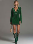 Red Faux Suede Tassel Mini Western Dress Western | Casual Dress