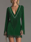 Red Faux Suede Tassel Mini Western Dress Western | Casual Dress