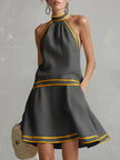 Orange Linen Sleeveless Mini Elegant Dress Elegant | Evening Dress