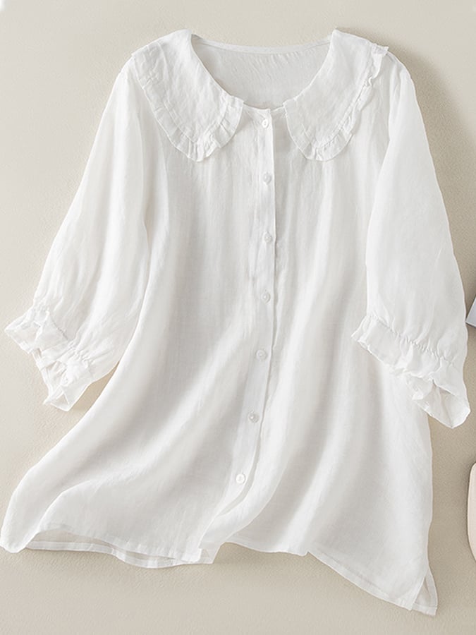 FJØRNA women's summer dress featuring ruffle linen fabric, casual and stylish sleeveless dress for warm weather.