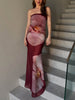 Elegant Phalaenopsis Print Wrap Women's Maxi Dress - Summer
