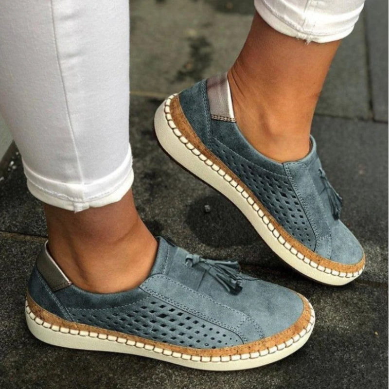 FJØRNA Arden Orthoflex slip-on shoes in neutral tones, showcasing their comfortable design and sleek silhouette.