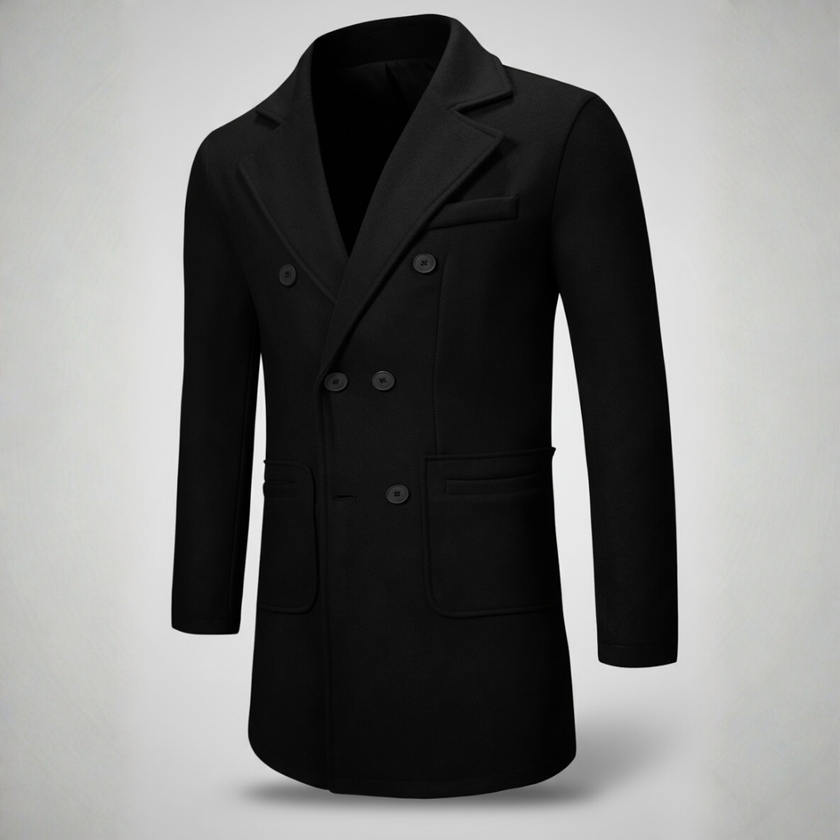 Double-Breasted Wool Overcoat