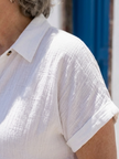 FJØRNA women's short sleeve summer dress with flowy fabric and pockets, perfect for warm weather and casual wear.