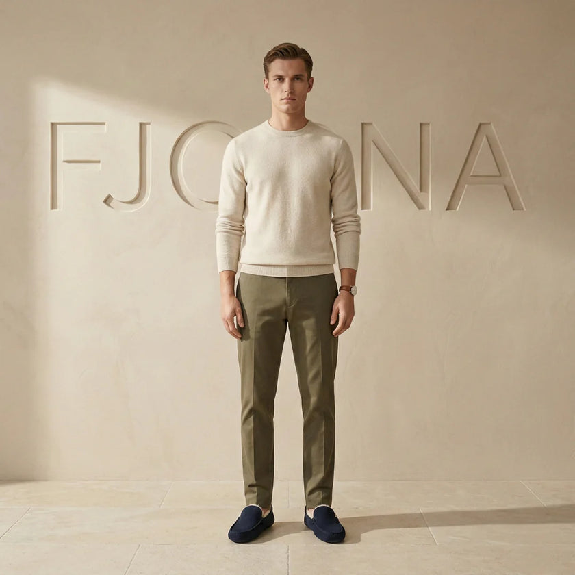 FJØRNA men's wool slippers featuring soft, cozy fabric and slip-on design for comfortable indoor wear.