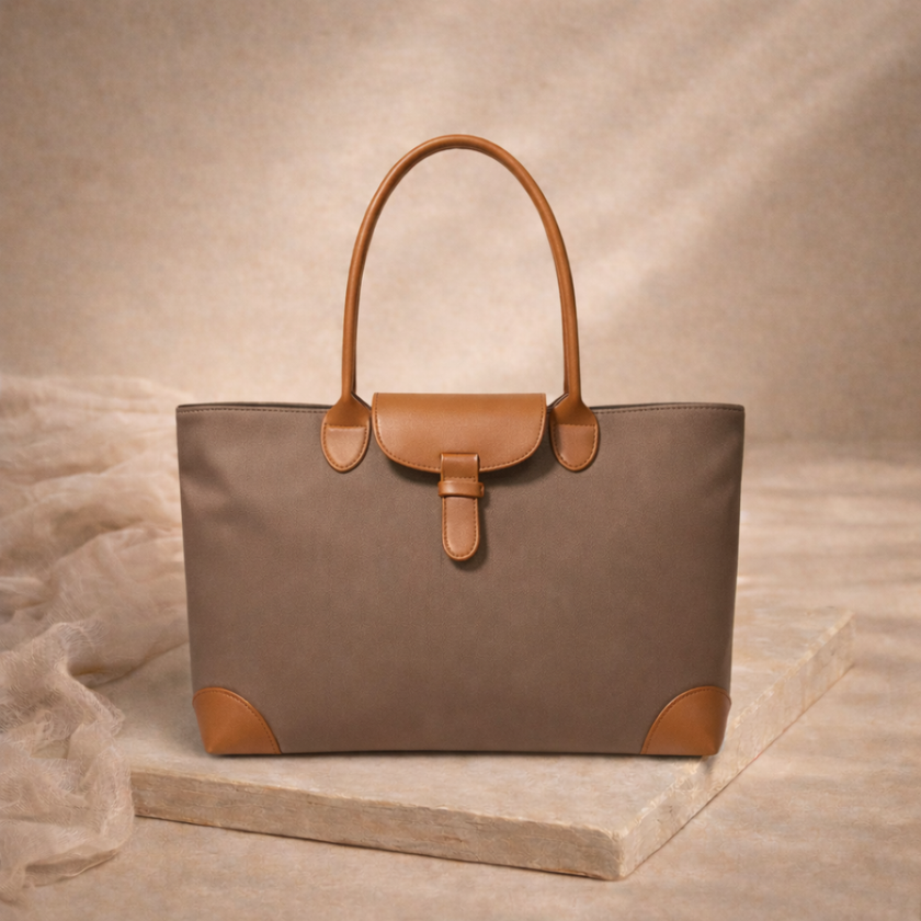 FJØRNA women's tote bag made of durable fabric, featuring a spacious interior and stylish design for school or everyday use.