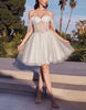 Pink tulle cocktail dress for women by FJØRNA, featuring a fitted bodice and flowing skirt perfect for special occasions.