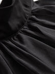 Black chiffon blouse for women, high neck sleeveless top by FJØRNA with elegant, flowy fabric and sleeveless design.
