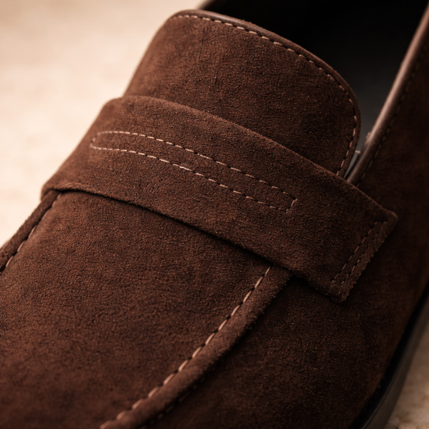 FJØRNA men's penny loafers shoes in classic leather with a sleek design and slip-on style for casual or formal wear.