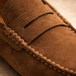 FJØRNA men's loafers shoes in brown leather with slip-on design, stylish and comfortable for casual or formal wear.