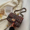 Tanja – Chic Tweed Shoulder Bag with Gold Chain Accent