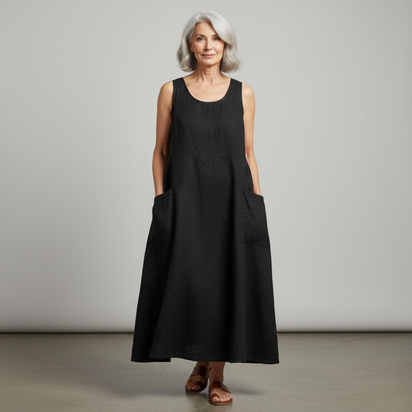 Zara | Women’s Linen Dress White Relaxed Fit Summer Style