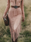 Pink Tassel Midi Dress | Casual Dress