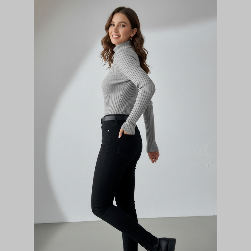 Women's Ribbed Turtleneck Sweater