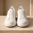 FJØRNA men's breathable leather trainers shoes with stylish design and comfortable fit, ideal for casual wear.
