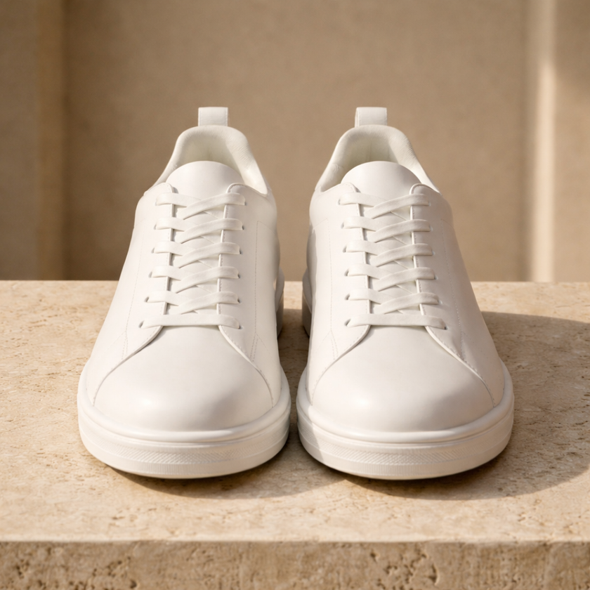 FJØRNA men's breathable leather trainers shoes with stylish design and comfortable fit, ideal for casual wear.