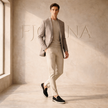 FJØRNA men's suede slip-on loafers shoes with rounded toe and low heel, stylish and comfortable for casual wear