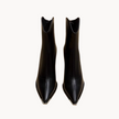 Black Chelsea Boots with Chrome Tip - 8