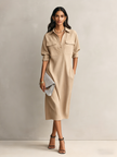 Black Linen Midi Dress | Evening Dress