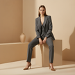 FJØRNA women's tailored co-ord set with stylish pants, featuring a sleek and modern design for a chic, coordinated look.