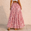 FJØRNA women's high waist maxi skirt with paisley print, flowing fabric and stylish design, perfect for casual or dressy wear.