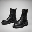 Andrea - Black Leather Winter Boots