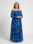 FJØRNA women's floral summer maxi dress, flowy and lightweight, with vibrant blossom patterns perfect for warm weather wear.
