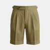 FJØRNA high waist linen shorts for men with pleated design, lightweight and comfortable for casual summer wear.
