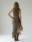 FJØRNA women's summer midi dress with one-shoulder design and asymmetric hem, stylish and lightweight for warm weather.