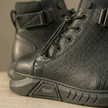 FJØRNA men's leather orthopedic side zip boots with sturdy soles and side zipper detail, stylish and comfortable footwear for men.