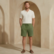 Men's relaxed fit drawstring shorts by FJØRNA, showing comfortable casual shorts with adjustable waist and lightweight fabric.