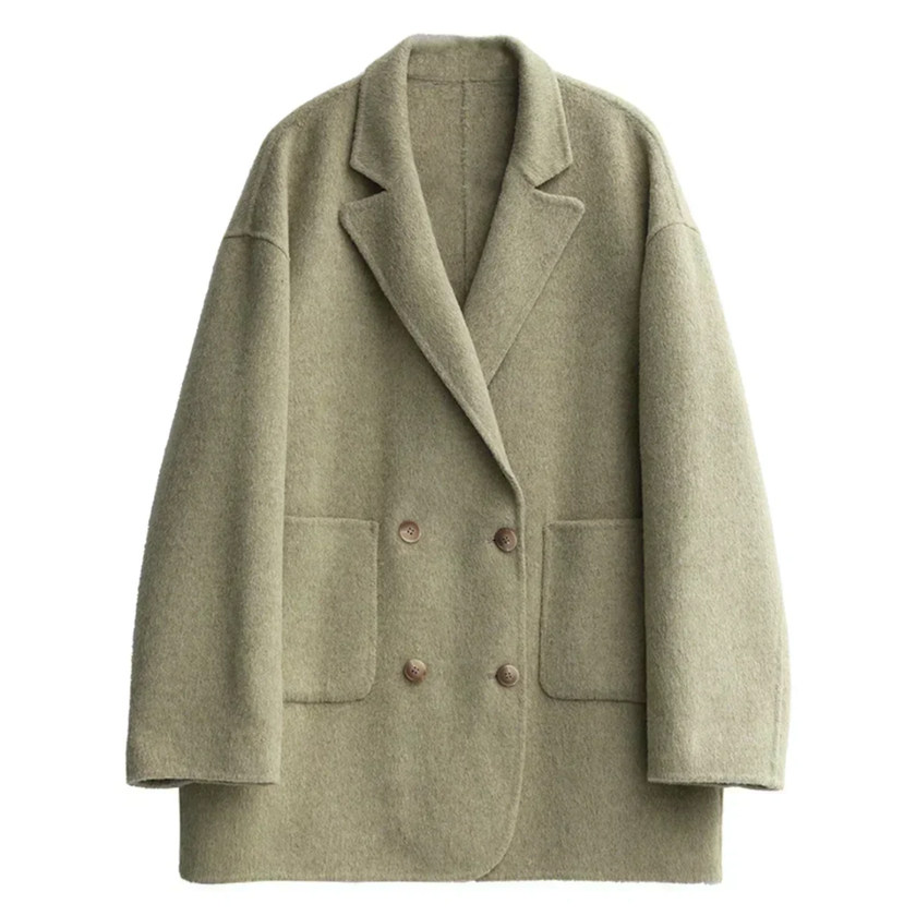 Double Breasted Wool Coat Oatmeal