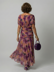 FJØRNA elegant off-shoulder midi dress for women, bodycon fit, showcasing a stylish and sophisticated evening wear look.