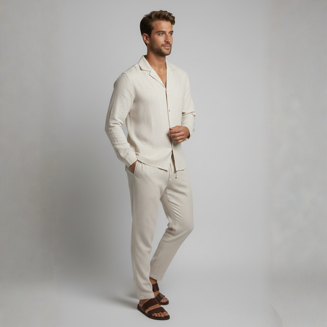 Miles | Lightweight Linen Set for Men – Shirt & Pants Combo