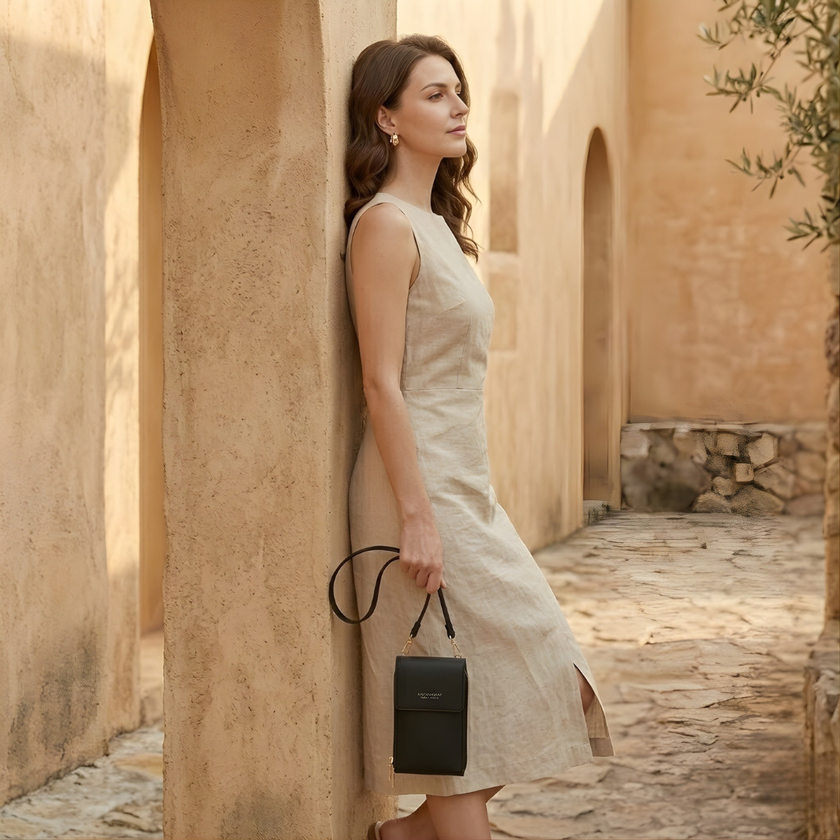 FJØRNA women's crossbody bag with adjustable strap and sleek design, made of durable material for everyday use.
