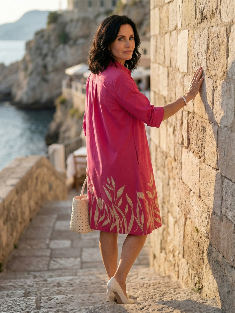 FJØRNA summer floral dress for women, flowy design with pockets, perfect for warm weather and casual outings.