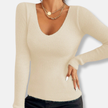 Slim Fit Ribbed Top V-Neck - 3