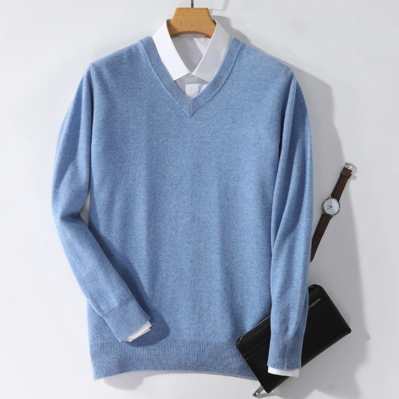 Cashmere V-Neck Sweater - 15