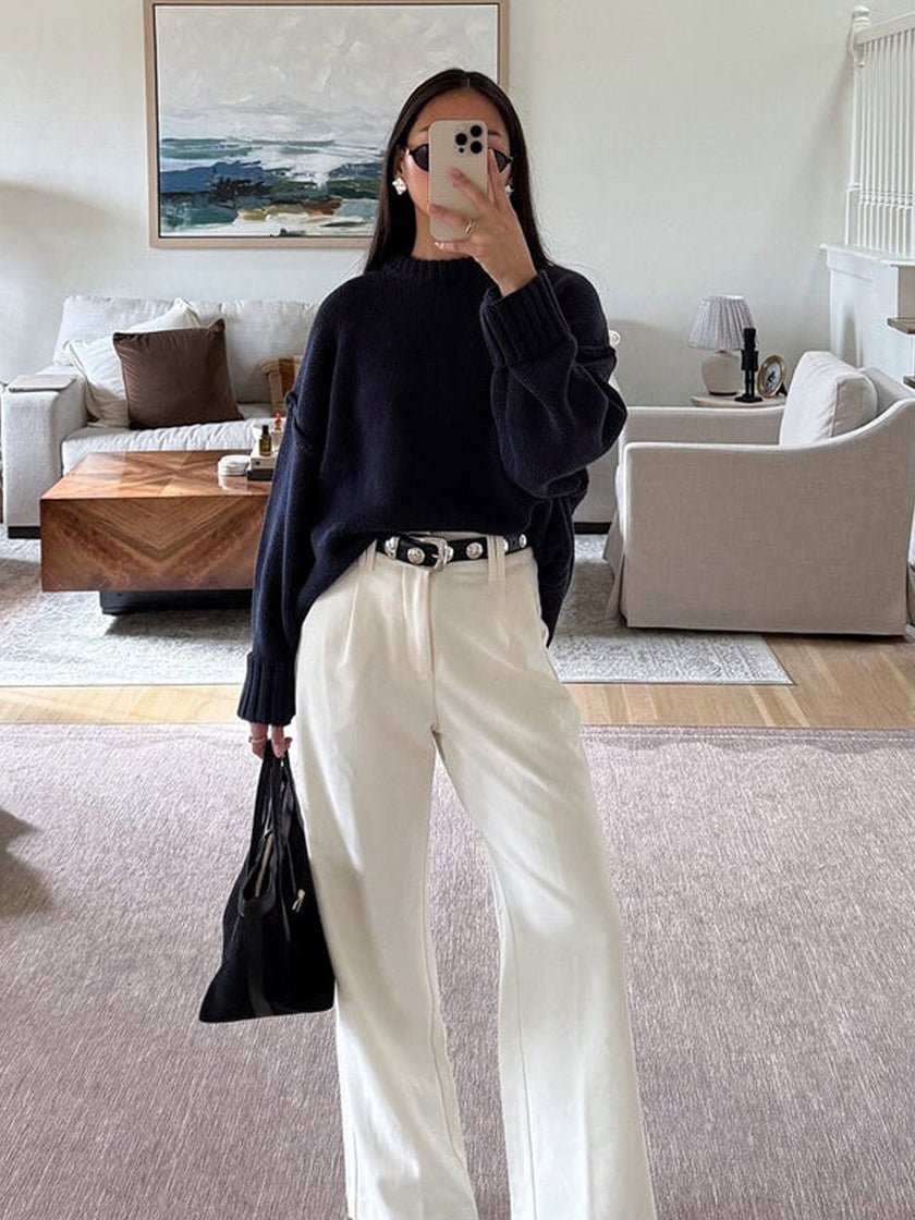 Casual Knitted Sweater White