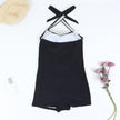 FJØRNA women's shaping halter swimsuit with pleated fit, featuring supportive design and stylish swimwear for women.