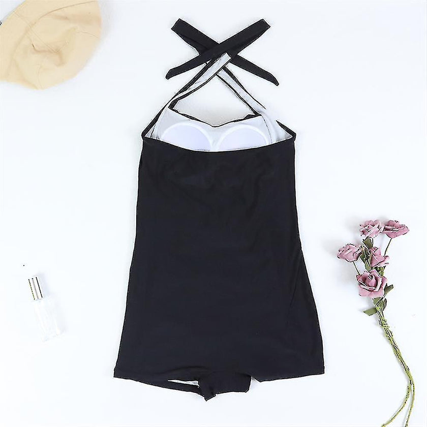 FJØRNA women's shaping halter swimsuit with pleated fit, featuring supportive design and stylish swimwear for women.