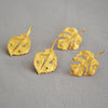 Granulated Frosted Earrings with Vintage Gold Leaf Accents