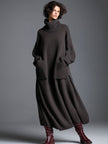 Brown Knit Maxi Dress For Women