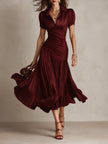 Satin Bodycon Midi Dress | Evening Dress